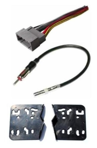 Radio Stereo Double Din Navigation Bright Silver Metallic Bezel Installation Kit Compatible with Dodge Ram (1500, 2500, 3500) (2002 2003 2004 2005)