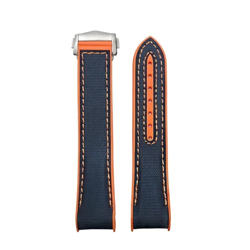 19mm 20mm 21mm 22mm iCo[EHb`oh IKΉ Xs[h}X^[ [EHb` V[}X^[Ή |CebhtH[fBOobNXgbv(Blue orange,22mm,Black buckle)