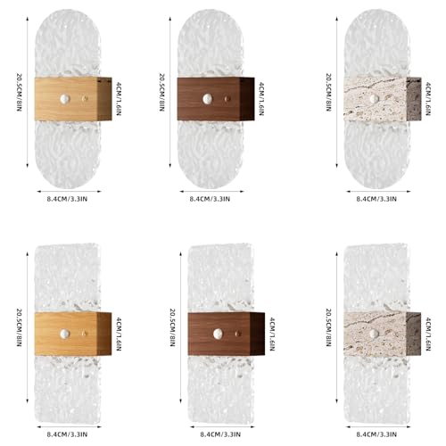 Aplique LED de pared recargable con sensor y luz regulable de madera clara 5