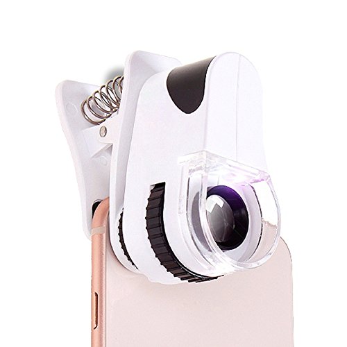 Preisvergleich Produktbild ZCXCC Leseglas Lupen Handy Lupe Wiederaufladbar High Definition Mit LED-Licht UV-Licht Mikroskop 60X Jade Schmuck Münzen Identifikation,White
