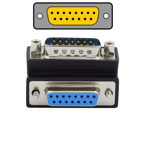 Adaptador extensión DB15Pin macho a hembra ángulo arriba miniatura 1