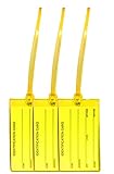 3 Yellow Luggage Tags - Made in USA