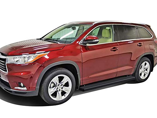Aps Iboard Running Boards (Nerf Bars Side Steps Step Bars) Compatible With 2008-2019 Highlander Sport Utility 4-Door Gas Hybrid (Cutting Required) (Black Powder Coated 5 Inches) #TOP1