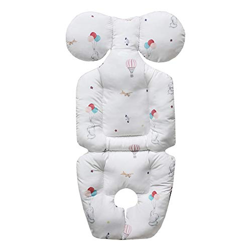 Baby Double Liner Reversible Stroller Car Seat Cushion Pad - Double Sides Breathable Modal & 3D Air Mesh Inserts Flying Elly