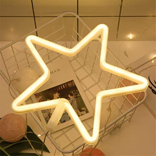 Image of LED Neon Light Sign Moon Star Heart Night Light for Kids' Bedroom Wall Art Romantic Christmas Birthday Gift