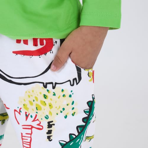 Image of Hopscotch Boy's Cotton Printed All-Over Print T-Shirt with Jacket and Pants Set