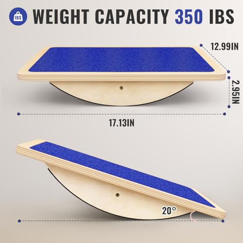 Image of Balance Board Professional Wobble Board for Adults Anti-Slip 350LBS Balance Boards for Physical Therapy Standing Desk Core Strength Wooden Balance Board Rocker Board