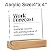 Funny Office Desk Sign - Humor Work Forecast Clear Acrylic Decorative Sign for Cubicle (4 x 4 Inches)