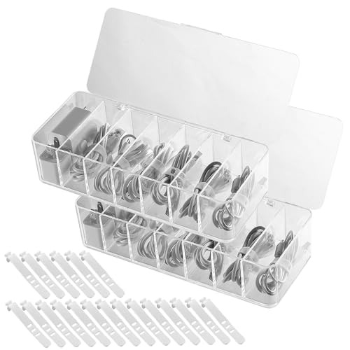 Adjustable Cable Management Organizer Box – Set of 2