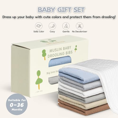 Susurration Muslin Baby Drool Bibs 6Pack Soft Triangular Adjustable Baby Bandana Bibs For Unisex Girls & Boys thumb #6