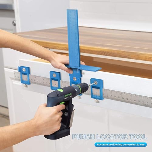 Cabinet Hardware Jig Adjustable Punch Locator Drill Guide Woodworking Doweling Template Tool for Drawer Pull Handles Knobs Installation by Walfront - Image 9