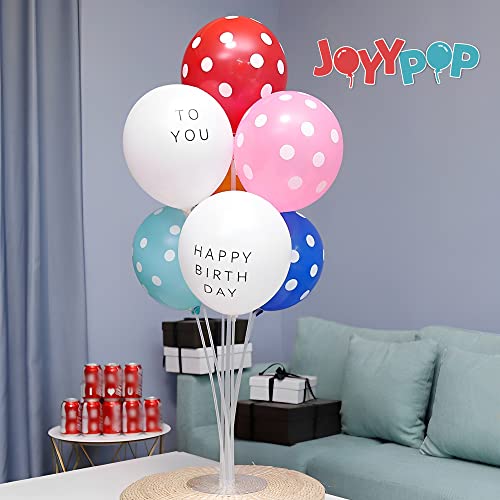 Image of JOYYPOP 8 Sets Balloon Stand Kit For Table, Balloon Sticks with Base Birthday Graduation Party Decorations Wedding