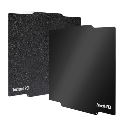 Image of 266x293mm Black PEI Build Plate for Flashforge Creator 5 /5 Pro, Double-Sided Smooth PEI+Textured PEI Spring Steel Sheet Heat Bed with Strong Adhesion & Easy Part Removal