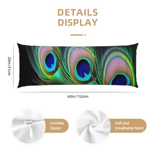 Housse de coussin longue cadeau de maison original plume paon