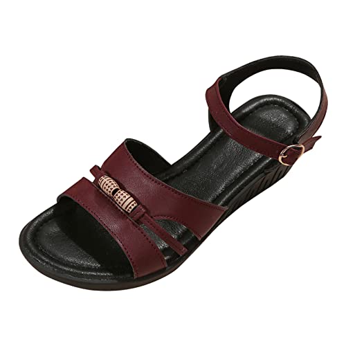 Sandales perles de style femme à boucle élégante et bout ouvert pour l'été