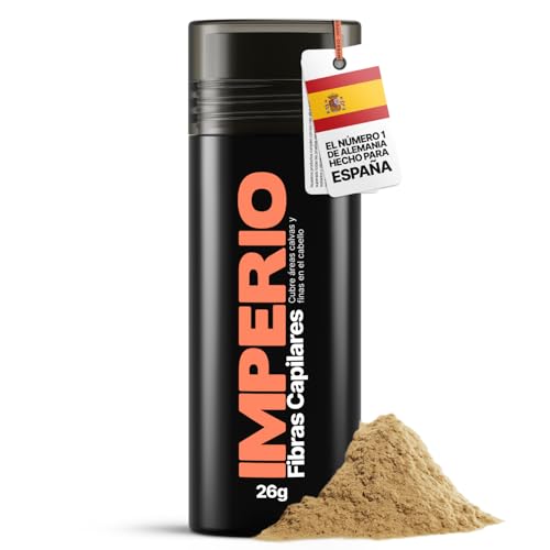IMPERIO Fibras Capilares y Densificador de Cabello Algodón natural. Llena y engrosa su Cabello - Microfibras en Polvo - Para Mujeres y Hombres - 26g (Rubio Oscuro)