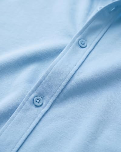 Image of Nobero Everyday Comfort Shirt for Men | Cotton Shirts for Men in 205 GSM Plated Interlock | Stand Collar | Regular Fit | Full Sleeve