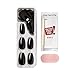 KISS imPRESS Color Press-On Manicure Fake Nails, All Black - Short & Square, Solid Black, Ready To Wear, Chip Proof, Smudge Proof, No Dry Time, Mini File & More | 30 Count (Pack of 2)
