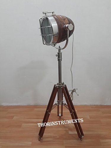 THOR INSTRUMENTS Solid Wood Vintage Studio Model Spot Light with Table Tripod Stand Home Decor Light Rustic Vintage Home Decor Gifts