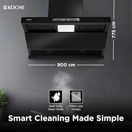Image of KOCHE BRAVO 90 BLDC Chimney for Kitchen 90cm | 1650 m /hr Multi-Suction Filterless Auto-Clean Premium Chimney | Gesture Control | Low Noise | 12 Years Warranty