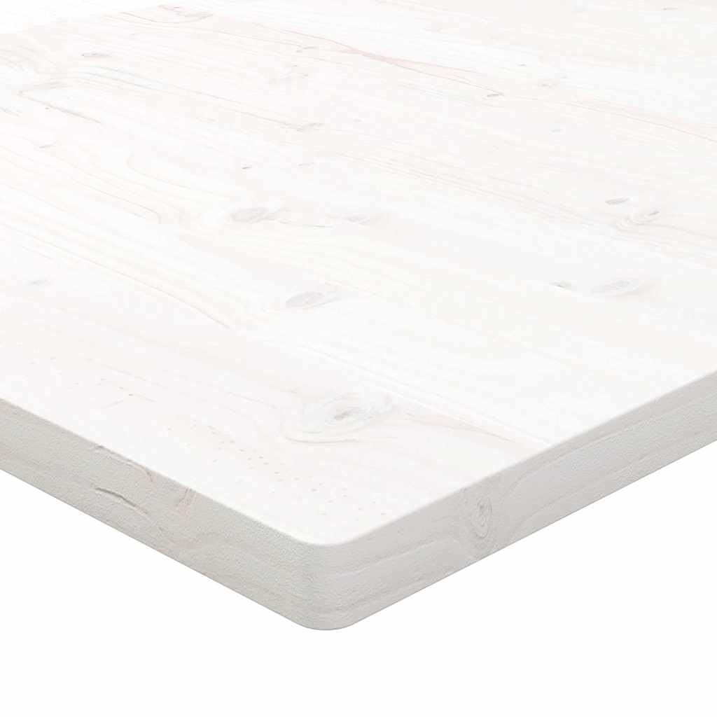 Blat biurka biały z litego drewna sosnowego 110 x 55 x 2,5 cm z naturalną krawędzią, wszechstronny, do domowego biura, gabinetu, trwały i ręcznie wykonany