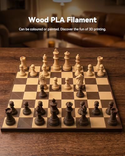 Image of SUNLU Wood PLA Filament Bundle 1.75mm 4KG, Real Wood Fiber Added 3D Printer Filament, 4 pcs 1kg Spool(2.2lbs) Natural Wood Texture & Scent, Clog-Free, Fits for Most FDM 3D Printers