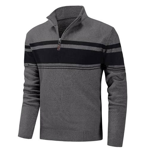 KEFITEVD メンズハイネックセーター ダークグレー L