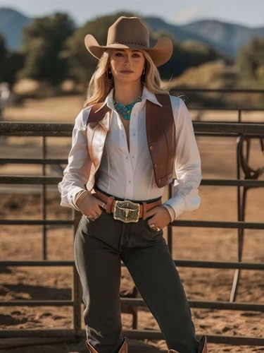 Image of Western Cowboy-Belts for Men Big-Buckle Longhorn-Bull PU-Leather Rodeo Cowgirl-Belt Engraved Floral - Waist 25-38 inch