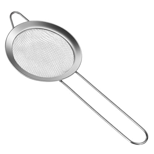 Küchensieb Edelstahl 8 cm Sieb Küche Feines Sieb Klein Küchensieb Kleines Sieb Matcha Feinsieb für Abseihen Mehl Nudeln Reis Gemüse