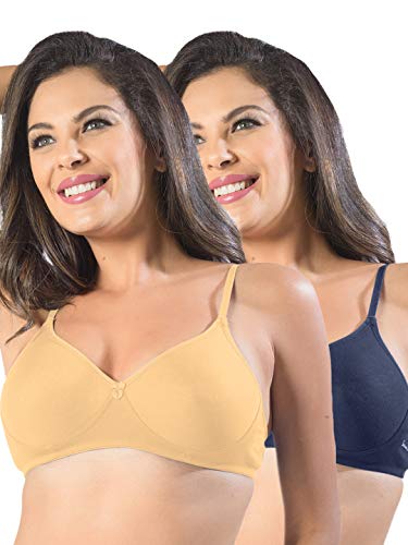 Image of SONARI Womens Non Padded Cotton Bra | Wire Free, Medium Coverage, Seamless Cups, Comfortable Polyester Cotton Blend Fabric | Adjustable Straps, Ideal for Everyday Wear - Smile