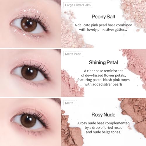 UNLEASHIA Glitterpedia - Lidschatten Palette - 9 Farbtöne - verschiedene Texturen von matt bis Glitzer Lidschatten - vegane Schminke - Koreanische Kosmetik - No.5 All of Dusty Rose