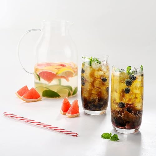 Image of Premium Juice Glasses Drinking Glasses,Highball Lead-Free Glasses,Tumblers for Water,Juice,Beer,Cocktail and Mixed Drinks - Pieces,Transparent (Bubal Glasses,6 Count (Pack of 1)) - 350 Ml