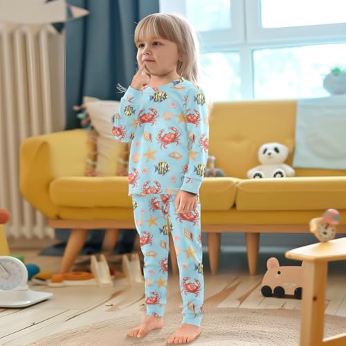 Pajama Sets Long Sleeve Marine Life Various Animals Soft Comfy Sleepwear 2 Piece PJS 3-8T 5