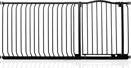 Safetots Cancelletto di Sicurezza con Parte Superiore Incurvata, 171cm - 180cm, Nero Opaco, Montaggio a Pressione, Cancelletto per Bambini per Porte, Corridoi e Spazi Stretti, Barriera di Sicurezza