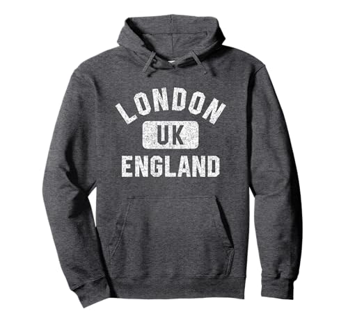 London UK Gym Distressed White Print Hoodie