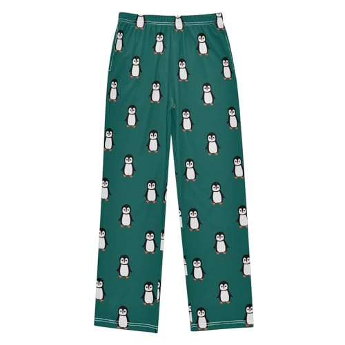ZZXXB Penguin Pattern Boys Long Pants Soft Trousers Elastic Waist Kids Lounge Bottoms with Pockets S-XL