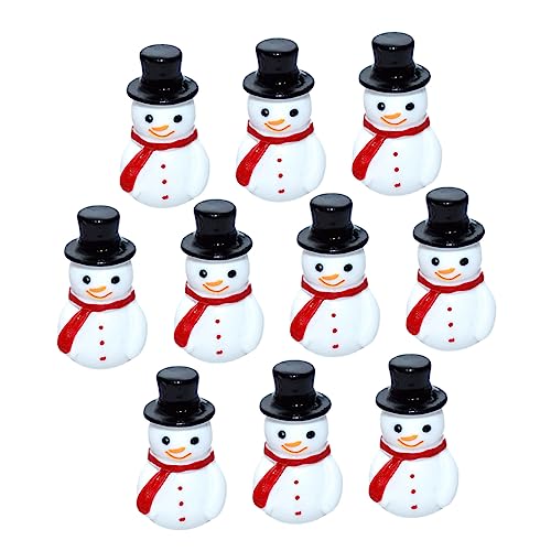 MUSISALY 10pcs Christmas Mini Snowman Resin Ornaments Xmas Decor for Home Office DIY Micro Landscape