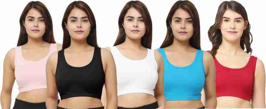Design by AASHU Creation LIECRY Art Cotton Full Coverage Non Padded Wire Free AirBra Sports Bra for Women (Multicolor) Combo Design No Sports Bra ComboAB6 Any Random Color Will BE Send-image-10