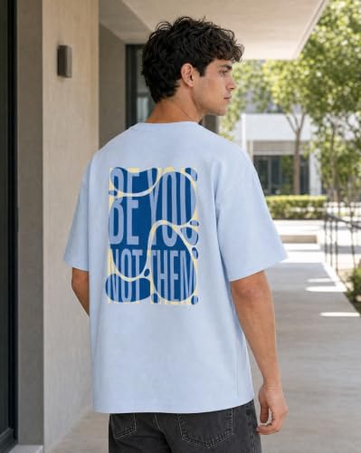 Image of Nobero Men's Oversized Graphic T-Shirt for Men | Soft Cotton | Drop Shoulder Relaxed Fit | Printed Casual Tshirt for Men