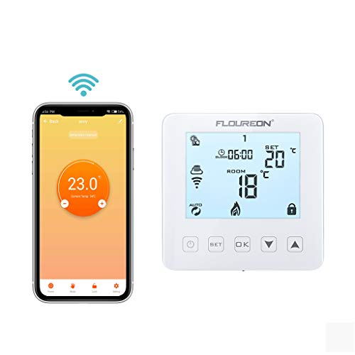 Preisvergleich Produktbild Wifi Raumthermostat digital Thermostat programmierbar Raumtemperaturregler für Wasser Fussbodenheizung Gaskessel Heizung Wandheizung Wandthermostat mit großer LCD-Bildschirm 3A Weiß