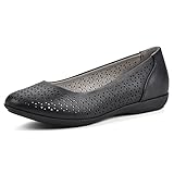 CLIFFS BY WHITE MOUNTAIN Women's Cindy Cushioned Ballet Flat, Black/Burnished/Smooth, 8 W