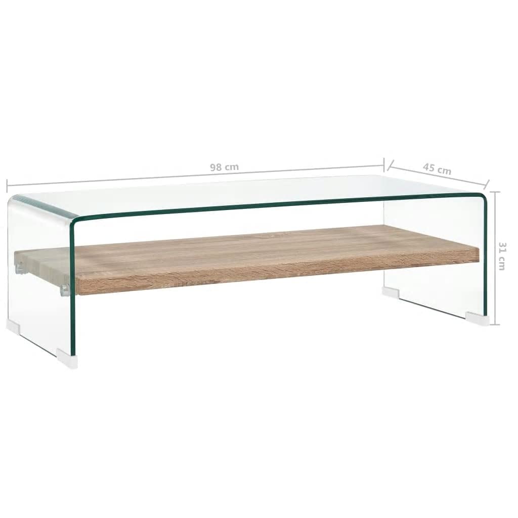 Przezroczysty stolik kawowy 98 × 45 × 31 cm szkło hartowane stolik kawowy stolik kawowy stolik kawowy stolik kawowy stolik do salonu sofa stolik