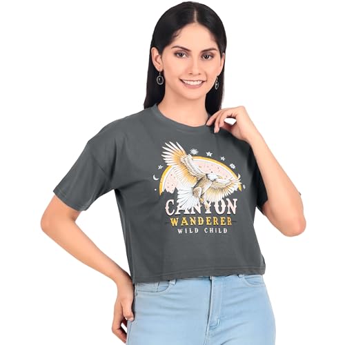 Image of London Hills Women's Cotton Regular Fit Tops || Crop Tops || Tshirt || Tshirt Top || Crop Tshirt