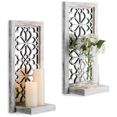 Walasis Rustic Floating Candle Shelf Decor Cover