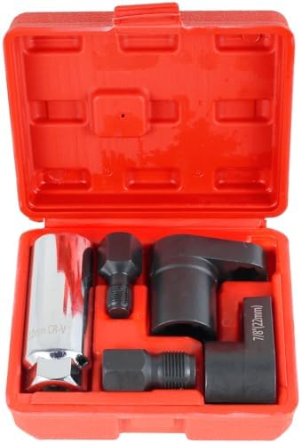 5PCS Oxygen Sensor Socket Set, Car Accessories Oxygen Sensor Socket, Wrench Remover Tool and Thread Chaser Set,O2 Oxygen Sensor Socket Set for Removing and Install Oxygen Sensors, Univrsal for RV, Car