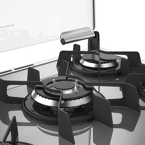 Fogão 5 Bocas Electrolux Prata Automático com Mesa de Vidro e Duplo Forno (76DXV) 220V