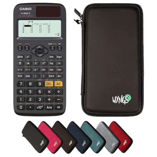 Casio fx-85GT X inkl. WYNGS Schutztasche Schwarz - Wissenschaftlicher Taschenrechner - Basic Set