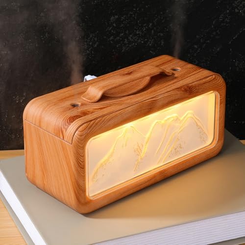 Humidificateur double brume silencieux et portable en bois - 5