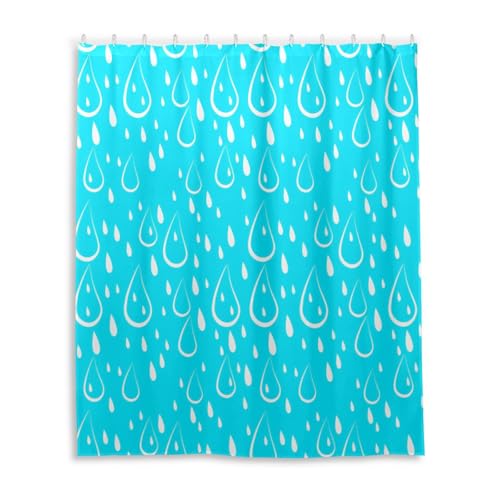 DUOBU White Raindrops Shower Curtain Washable Waterproof Fabric Bath Curtain 60x72Inch Shower Curtains with Hooks for Bathroom Decor