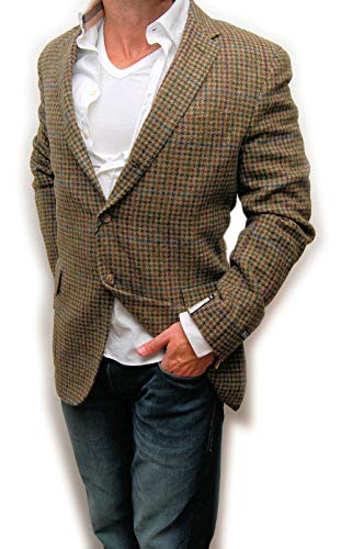 Ralph Lauren Polo Men Virgin Wool Blazer Sport Coat Jacket Italy Brown Green 42L